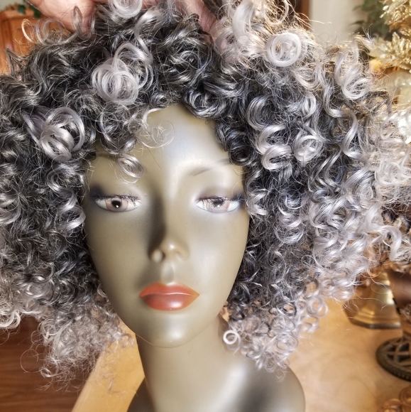Gray Black Beauty Full Wig main image 4